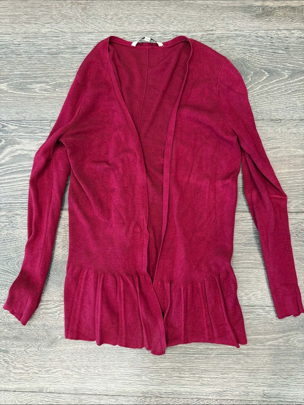 41 Hawthorn Open-Front Ruffle-Hem Cardigan - Berry